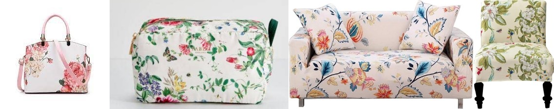 Printed Colorful Flowers PVC PU Synthetic Faux Leather Material