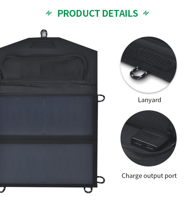 EU Warehouse A2 14W 6V Solar Energy System USB Low Power 3 Sockets Folding Portable Solar Panel For Camping