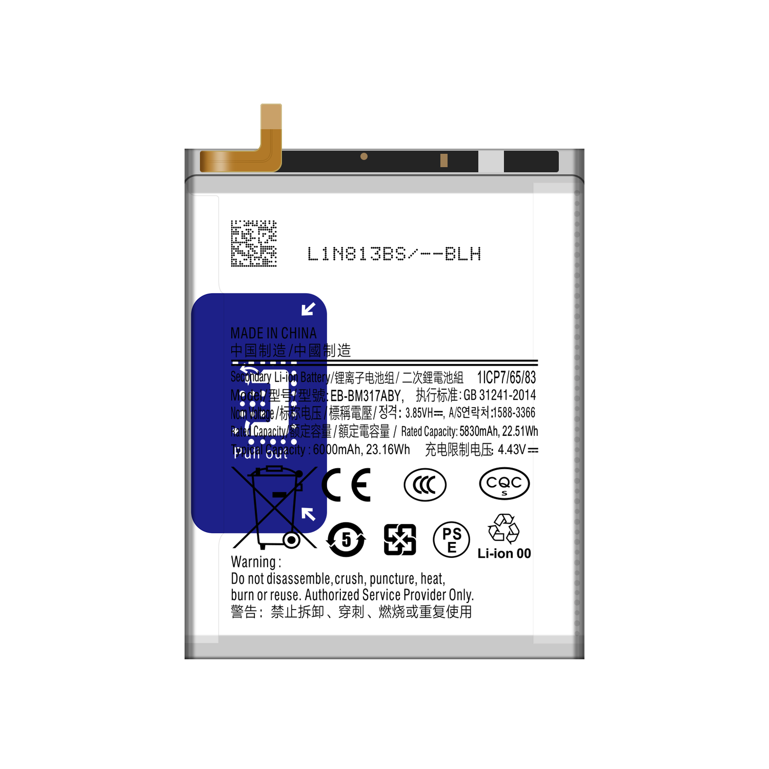 OEM EB-BM317ABY Battery for SAMSUNG Galaxy M31S 6000mAh Replacement Batteries