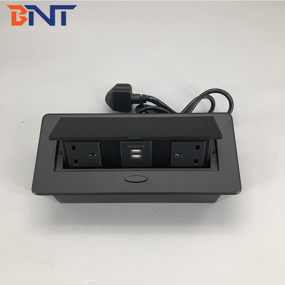UK power hidden table pop up desktop power socket with usb charger