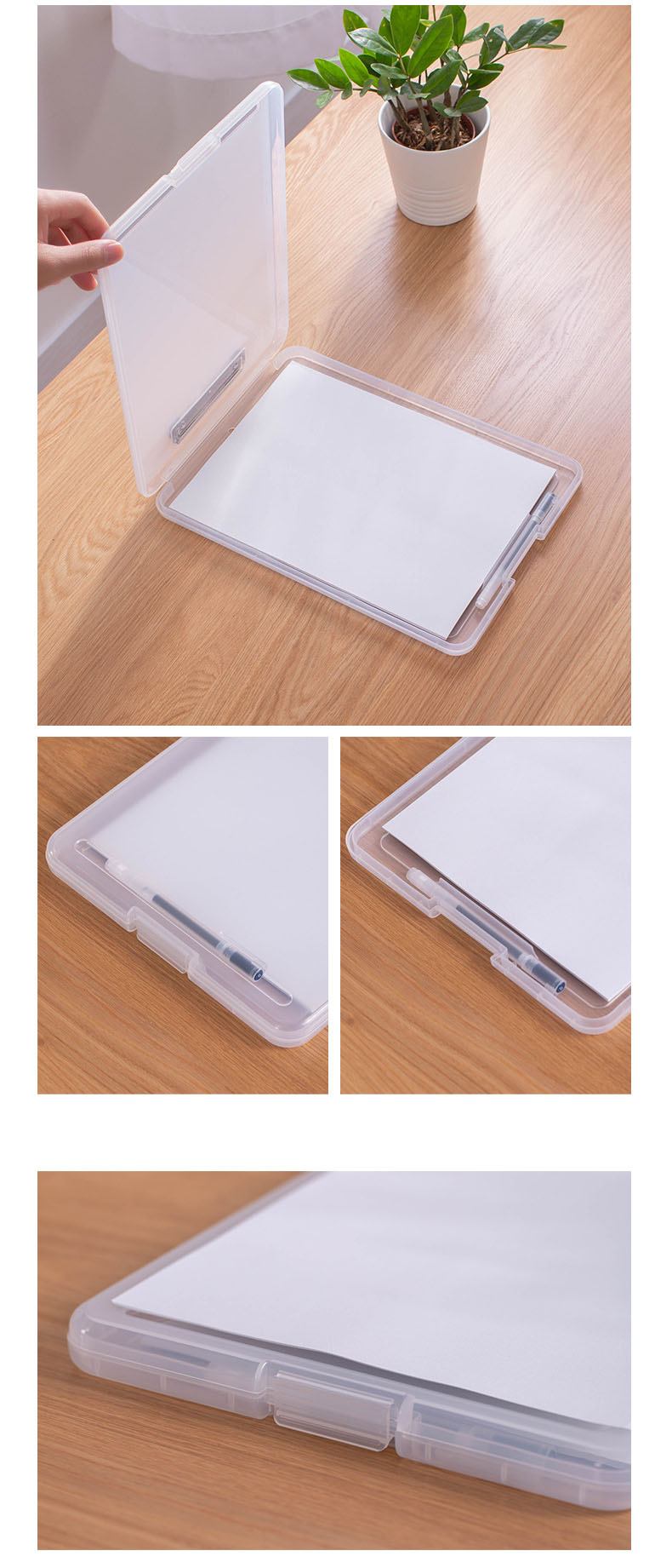 Eco-friendly A4 Plastic Foldable Clipboard Storage Nursing Clipboard Document Case
