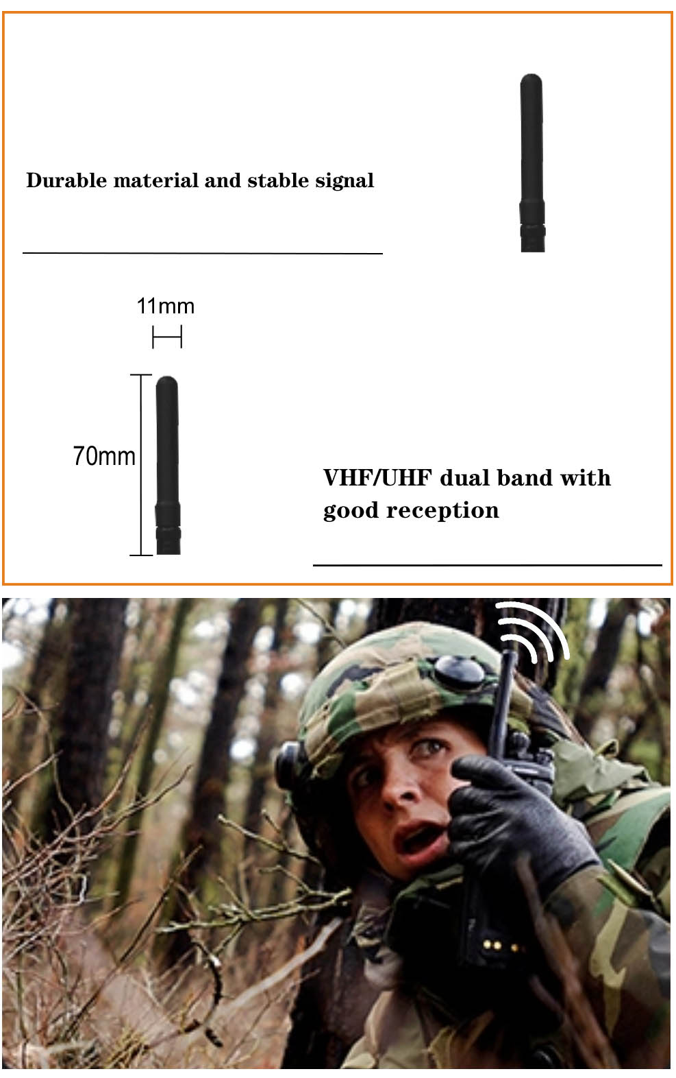 Electronic Digital 2-5dBi BNC VHF UHF Mobile Antenna 27.205MHz Long Range