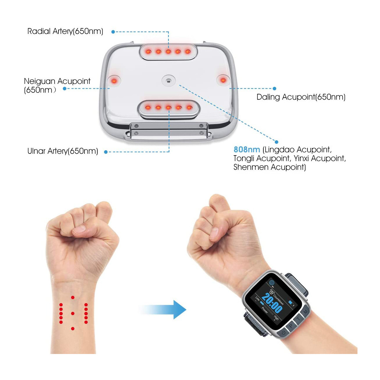 Wrist Watch Lllt Cold Laser Therapy Device For Diabetic Hyperviscosity Blood