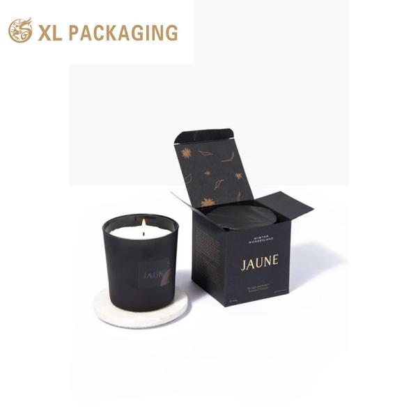 Tuck-Bottom Candle Box Cardboard Cosmetic Gift Box Packaging Black Retail Box