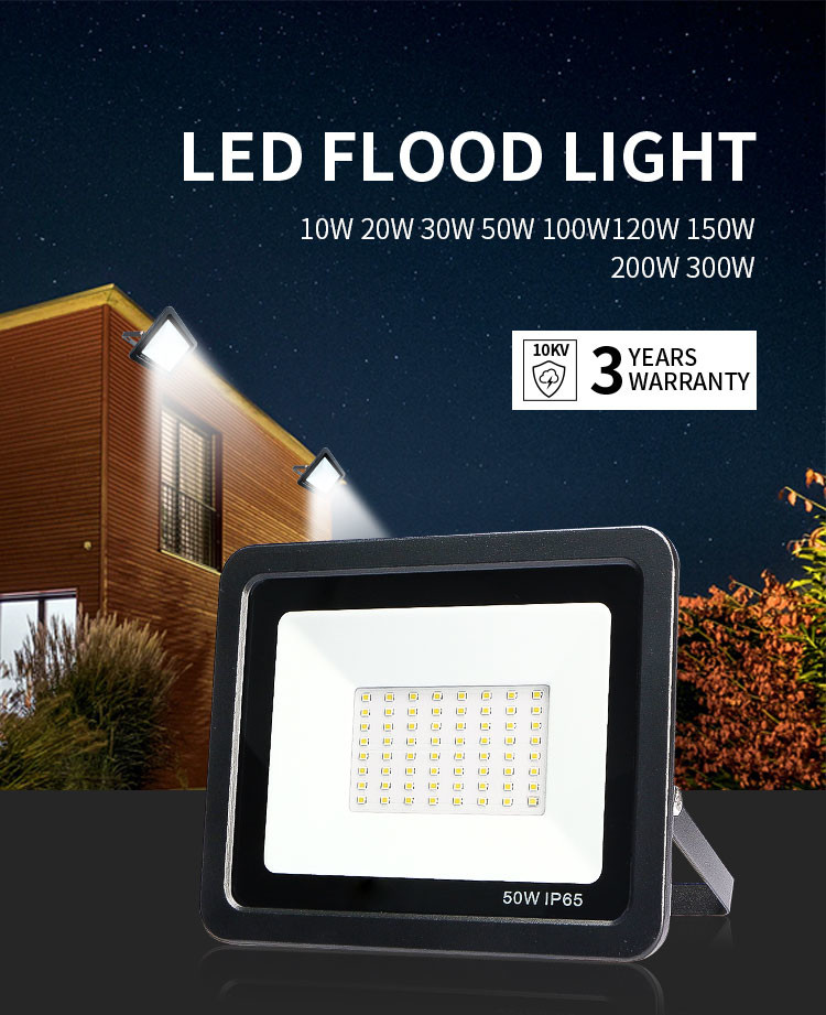Aluminum Stadium Lighting Slim Led Outdoor Flood Light 100W Waterproof
