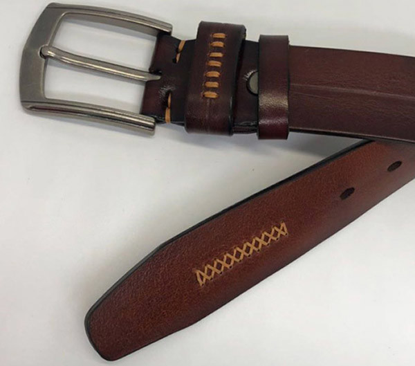 Genuine Men'S Luxury Leather Belts , Mens Reversible Leather Belt With Thick Thread Decoration