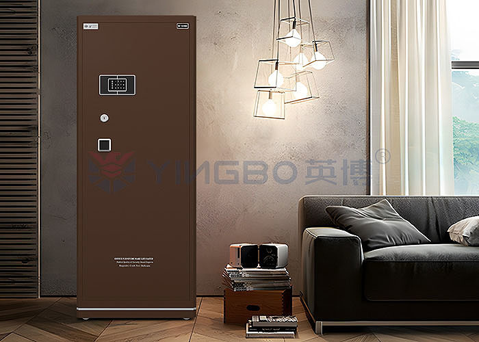 Patented Double T Bolts Home Safe Deposit Box With Fingerprint Recognize Technology And Dual Alarm System YB/N6-180