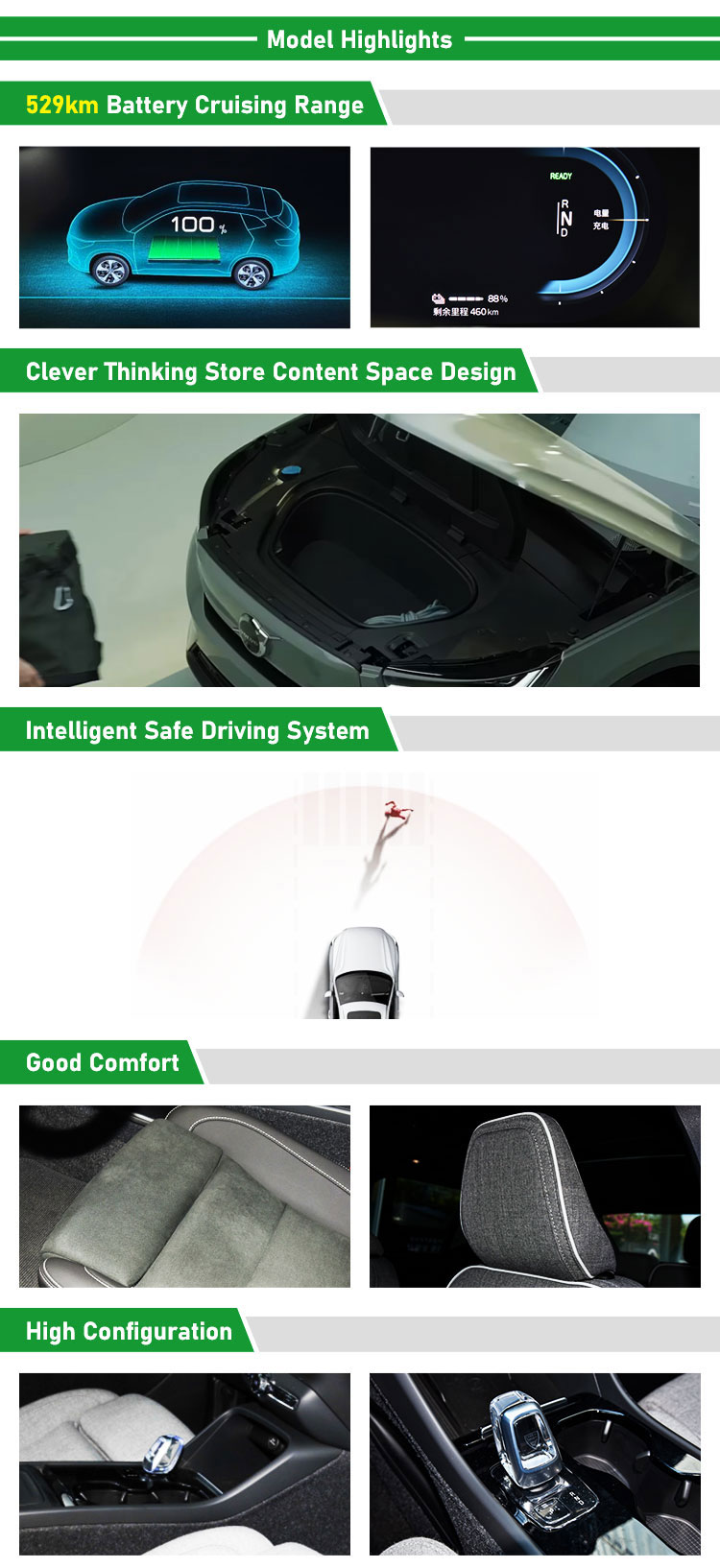 Energy Volvo Electric Car Volvo XC40 2023/2024 with 160km/h Maximum Speed and Ternary Lithium Battery