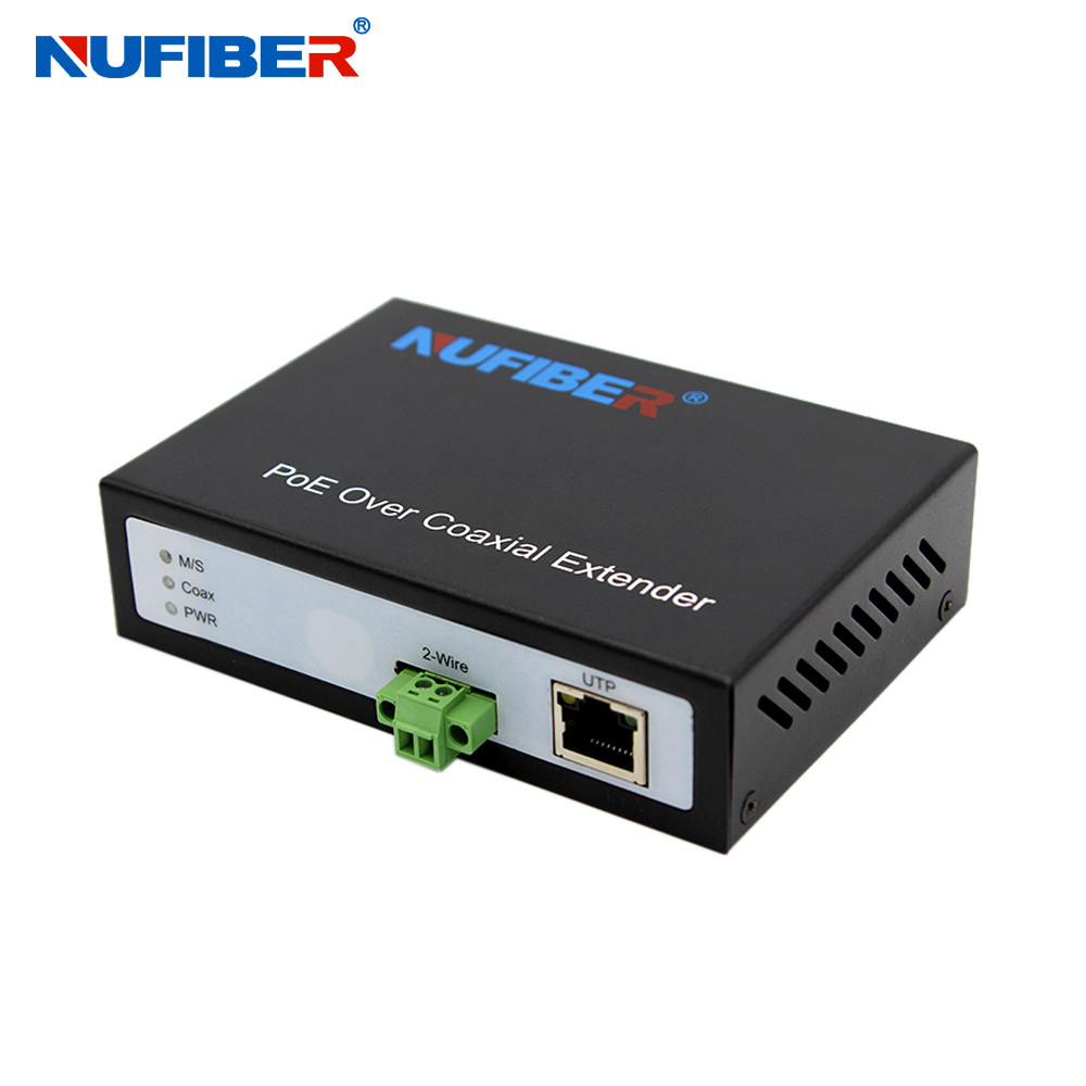 2 Wire IP Ethernet Over Coaxial Extender 0 - 300M With POE Function