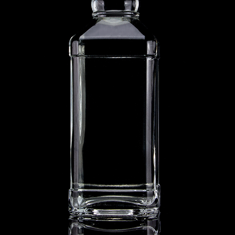 Flint Acid Etch Unique Shape Glass Bottles for Rum Liquor Brandy Whisky Vodka Tequila
