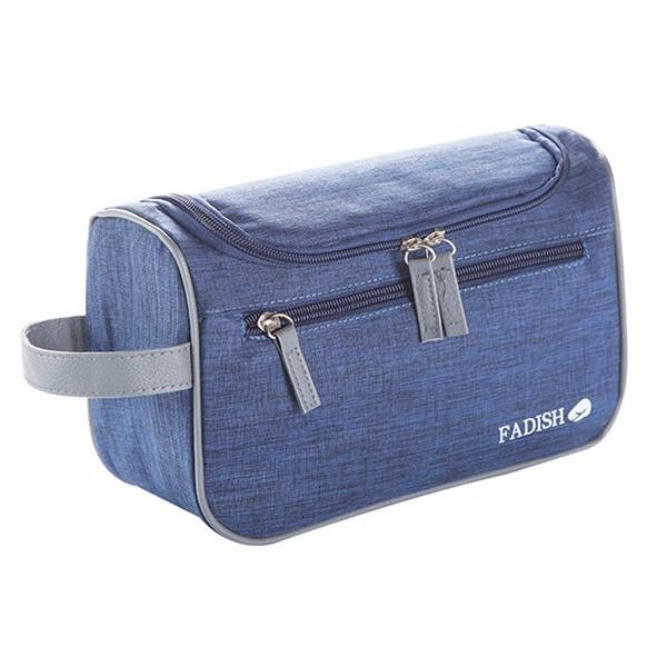 Oxford Fabric Mens Custom Cosmetic Bags , top double metal zipper Make Up