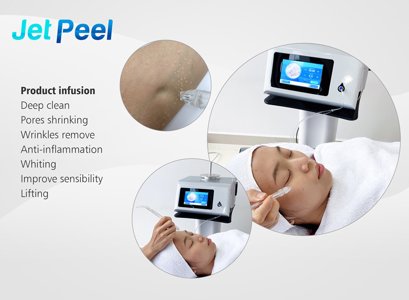 Triple Spray Gun Jet Peel Machine 0.3-2mm Penetration Depth Comfortable Feeling
