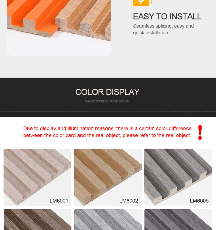 Insect Resistance WPC Grating Board WPC Fluted Wall Mould Proof