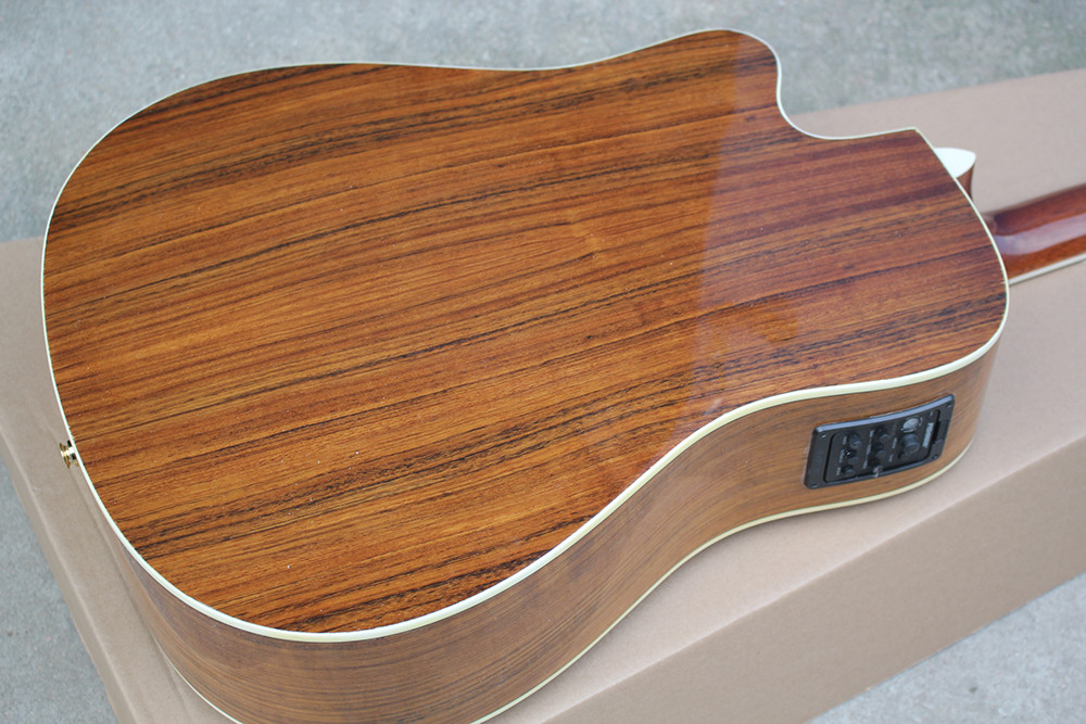 Factory custom 41" tobacco sunburst j45 acoustic guitar with Rosewood fingerboard,White binding,Can add fishman pickups