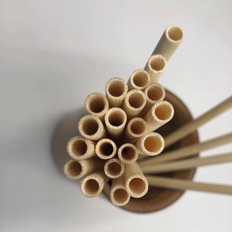 Custom Bamboo Drinking Straw 100% Natural Biodegradable Minor Caliber 20cm Reusable Straws