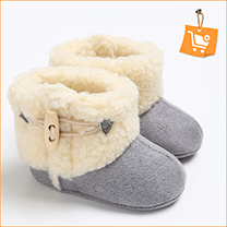 New designed cheap Faux fur soft cotton sole anti-slip prewalker outdoor baby sandals