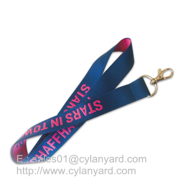 Blue lanyard with metal clasp hook