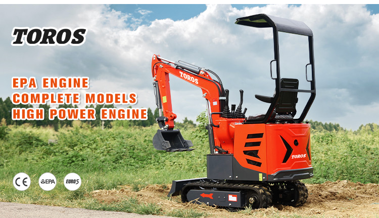 Multifunctional Toros Mini Excavator 1 Ton Micro Digger With Koop Engine