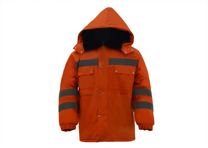 Eco Friendly Hi Vis Workwear Hoodies , Winter Safety Jackets Reflective No Pilling