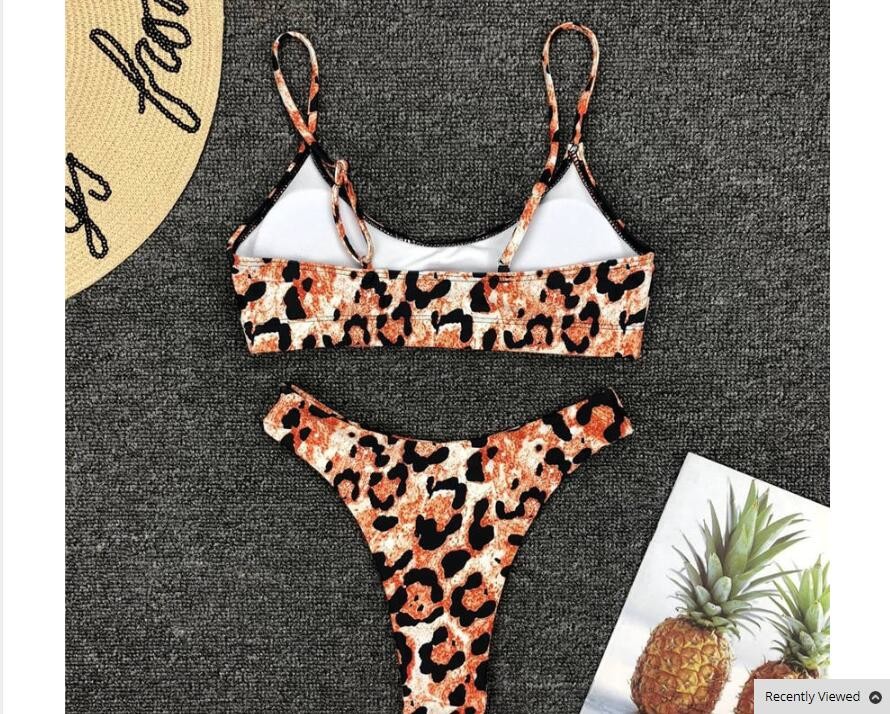 Sexy Leopard Bikinis 2018 Micro Bikini Push up Thong Bikini High Cut Swimsuit Women Mini Suit Women Swimsuit