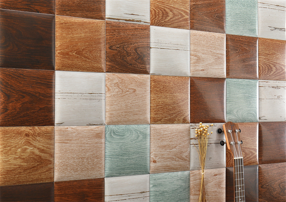 Yellow And Maroon Color, Mosaic 152x152mm Indoor Bread Wall Tiles For Background Of Terrace And Countertop Of Bar