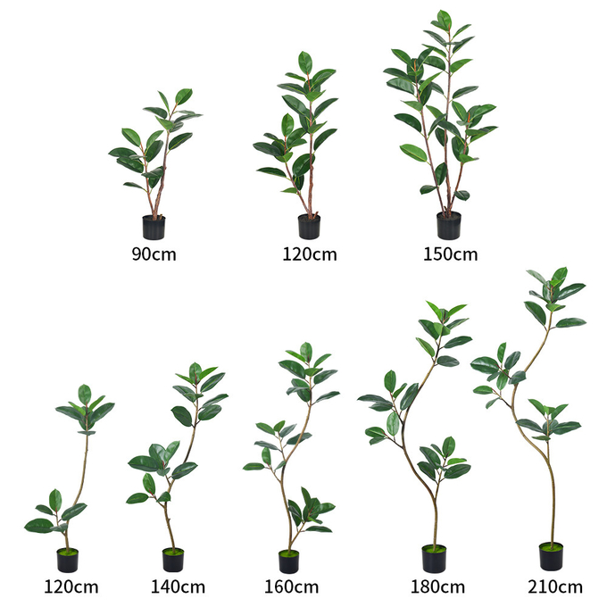 Artificial Potted Floor Plants Small Ficus Pandurata For Garden Decoration
