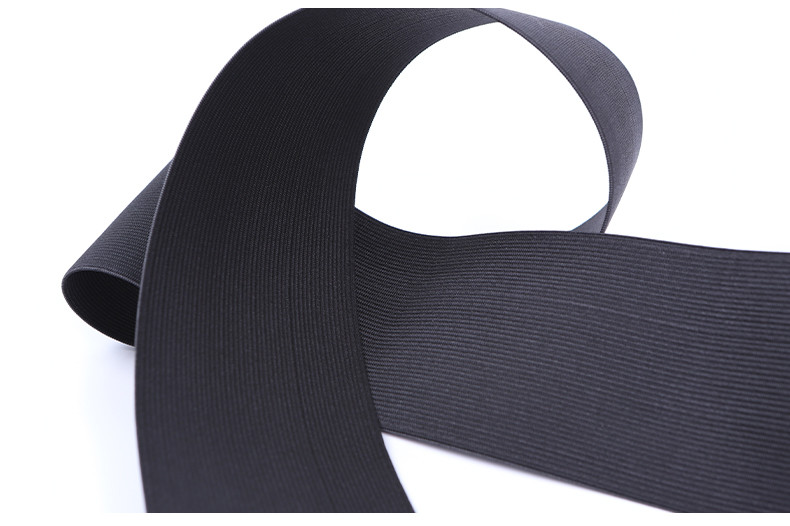 Large Stock Cheap 2 Inch Black Polyester Knitted Elastic For Garment
