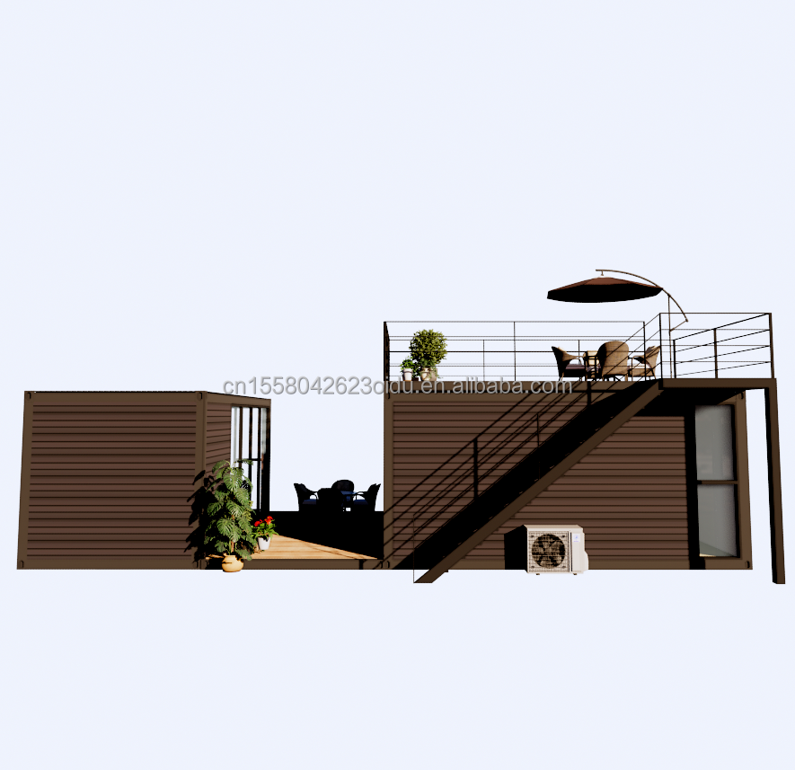 Modern Design Style Light Steel Frame Foldable Villa Container House with Aluminum Alloy Windows