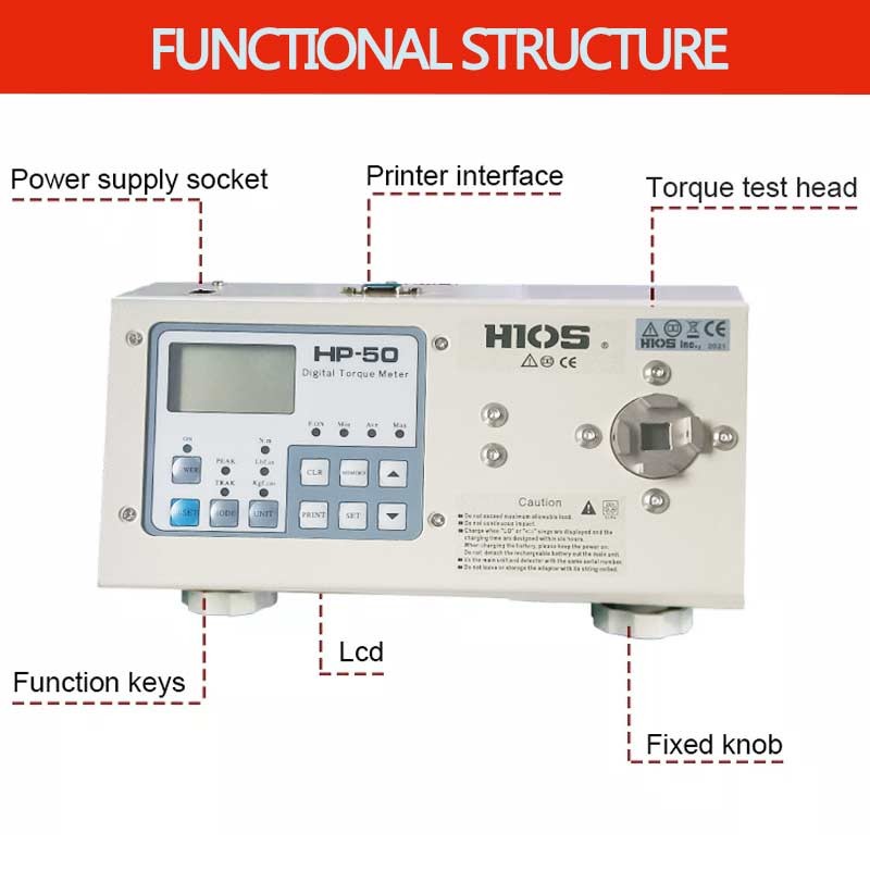 Electronic 1.2V SMT Spare Parts Hios HP 50 Digital Torque Meter Tester