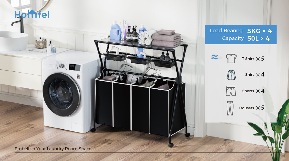 Household Wire Metal Laundry Basket Iron Clothes Hamper 807x432x134mm