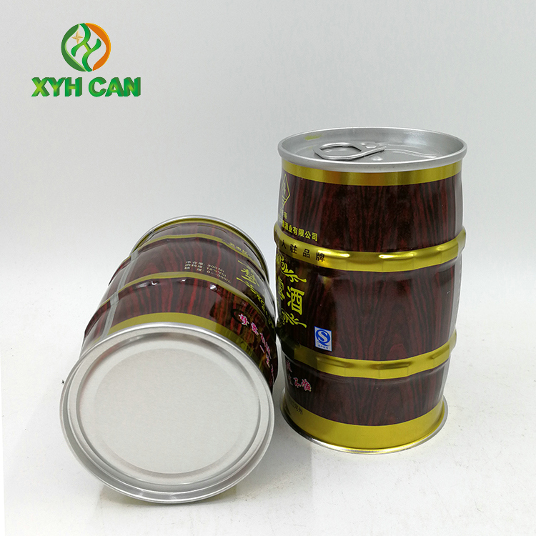 Alcohol Tin Cans Round shape Offset Printing Embossing Tin Boxes for Alcohol Beer