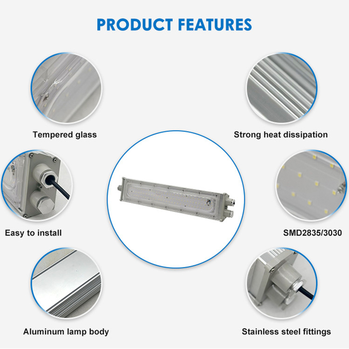 IP66 ATEX Explosion Proof Linear Light For Industrial 50w 100w 200w