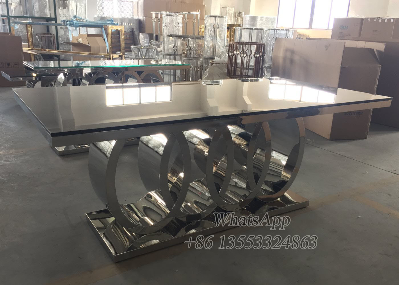 Rose Gold Stainless Steel Dining Table Chairs For Dining Room (YS-2)