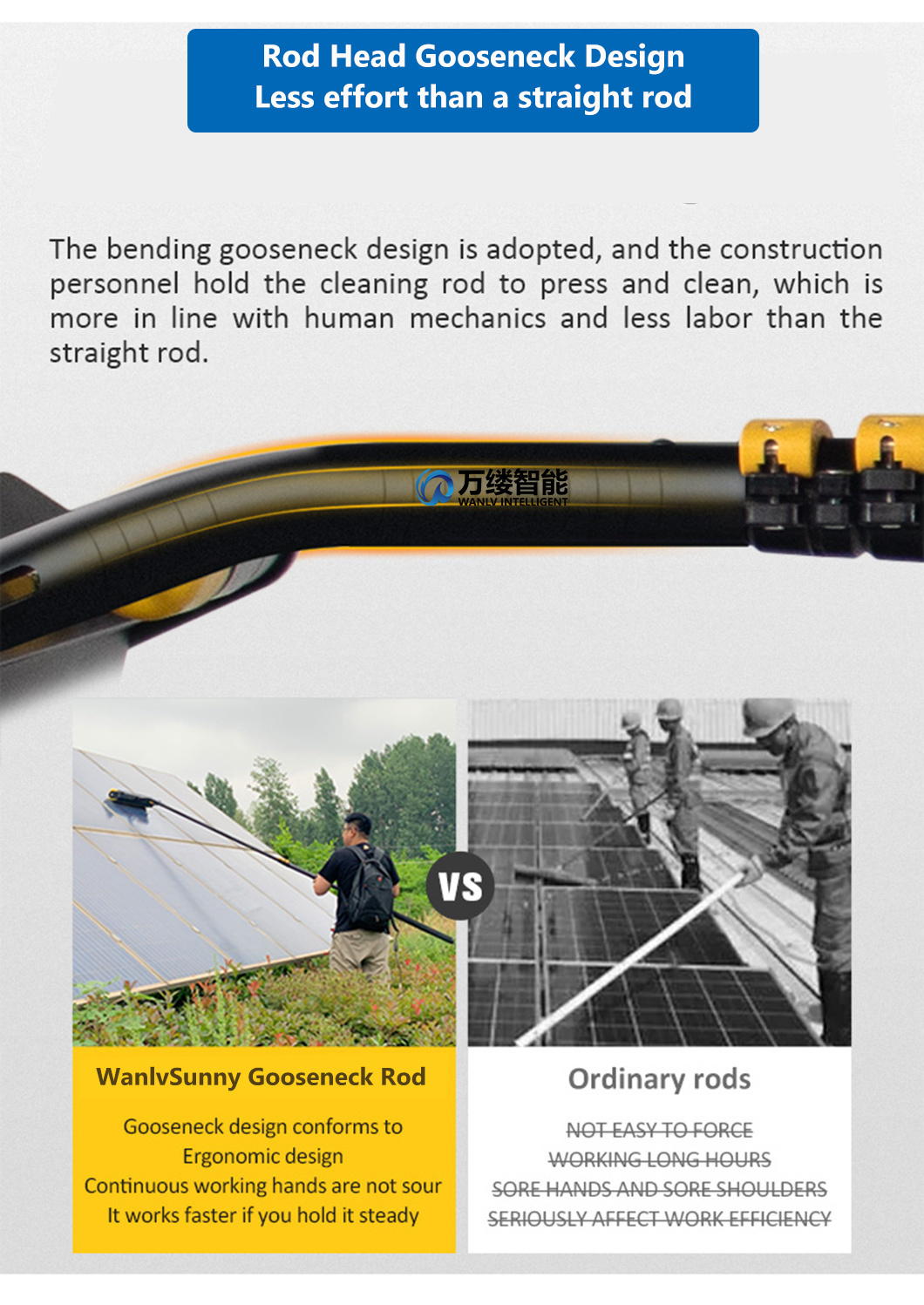 Electric Water Fed Pole Factory Outlet Solar Panel Cleaning Brush with 3.5 Meters Extended Handle and Backpack Lithium Battery