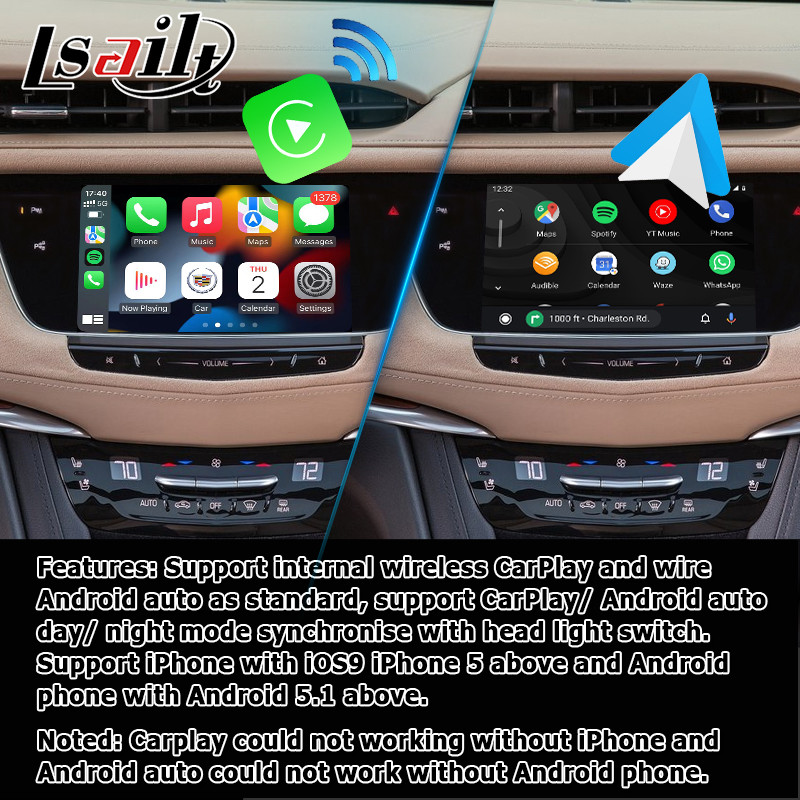 GPS wireless carplay Android auto navigation box video interface for Cadillac XT5 video