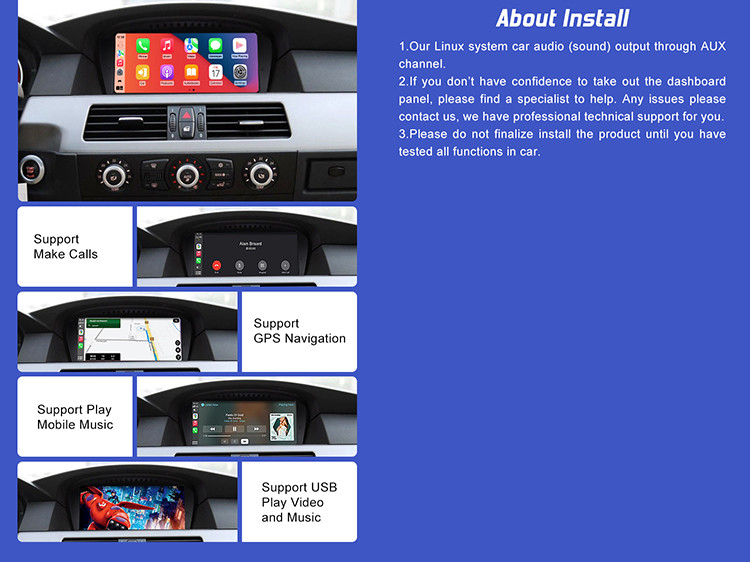 Linux Car radio For BMW E60  E90 support dual system and original joystick