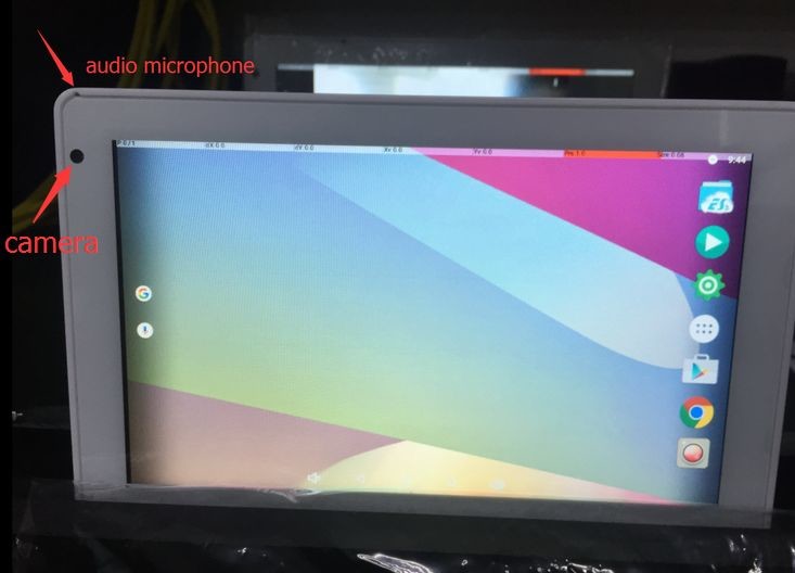 Q896S 7 inch Android 6.0 tablets with wifi, bluetooth, camera, POE, LED bar on top, Inwall mount