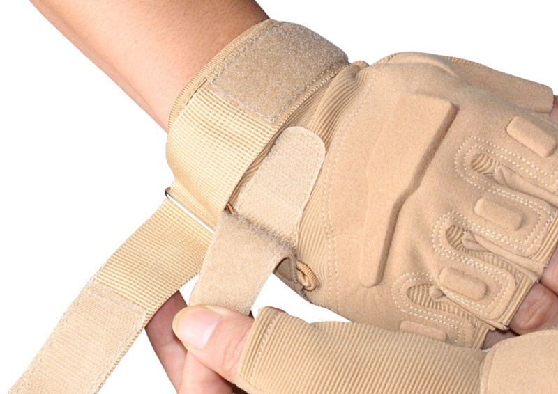 Custom Military Tactical Gloves Half Finger Airsoft Cycling Polyester Material