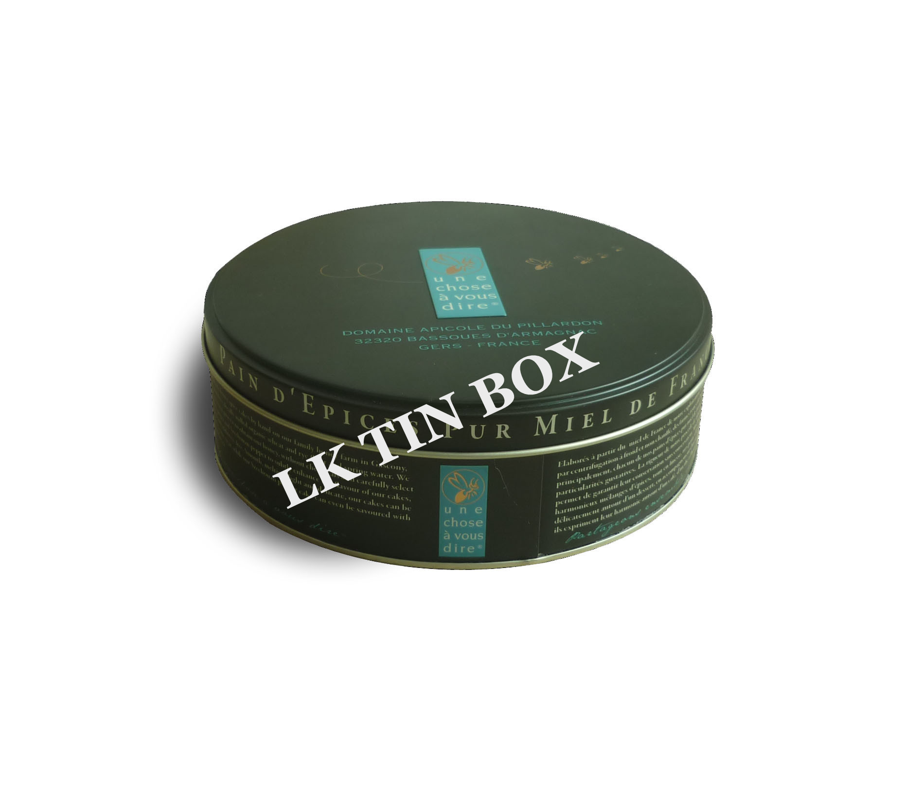 Luxury Biscuit Round Biscuit Tin With Lid Printed Stackable , Metal Tin Container