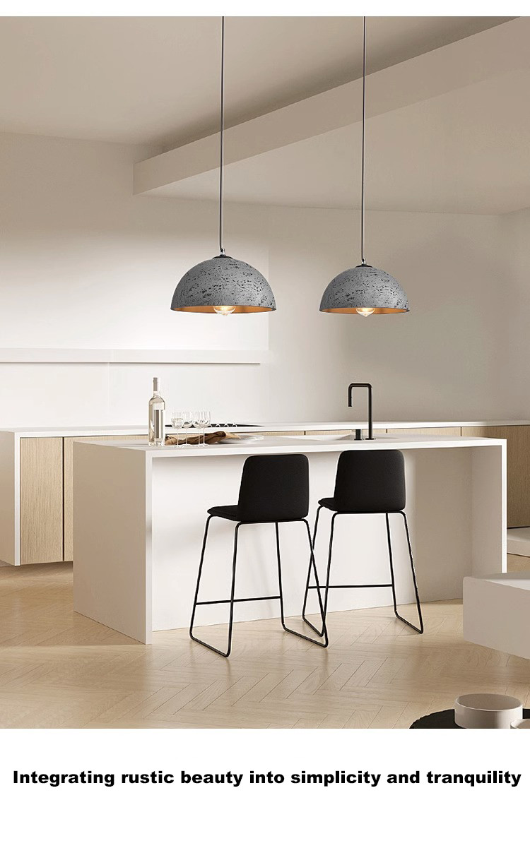 Nordic Simple Wabi-Sabi Style Led Droplights Living Room Bedroom Dome Pendant Light(WH-AP-589)