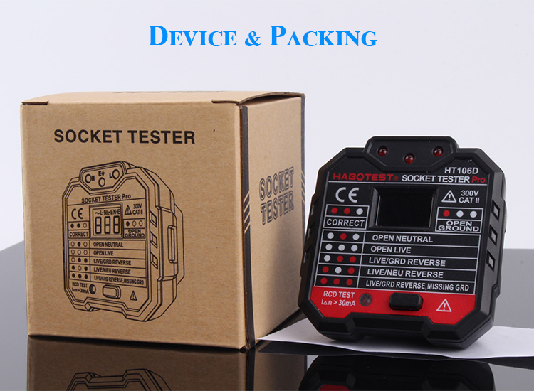 LCD Display Plug Socket Tester , CE Electric Socket Tester