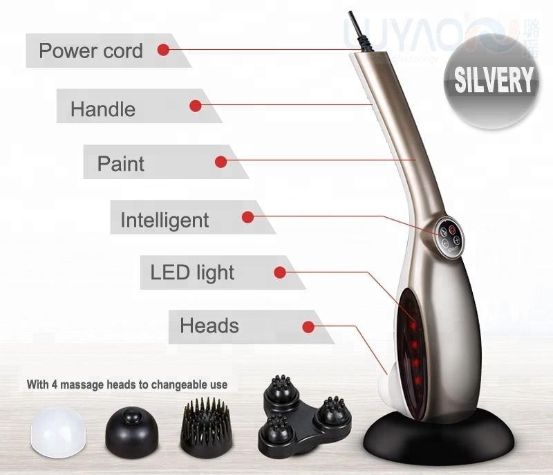 Four Heads Replaceable Hand Held Body Massagers 15 Minutes Automatically Turn Off
