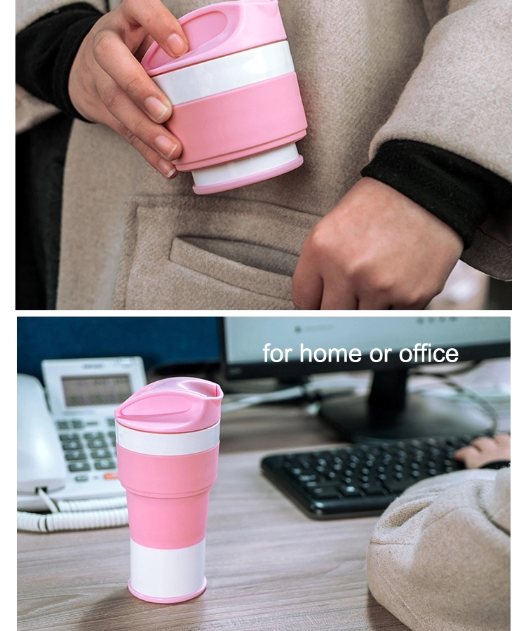 SGS Collapsible Silicone Coffee Cup 400ml For Camping