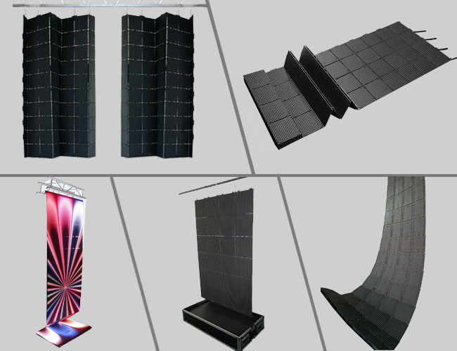 Light Weight Flexible Video Wall Displays Business Commercial LED Screens For Hire
