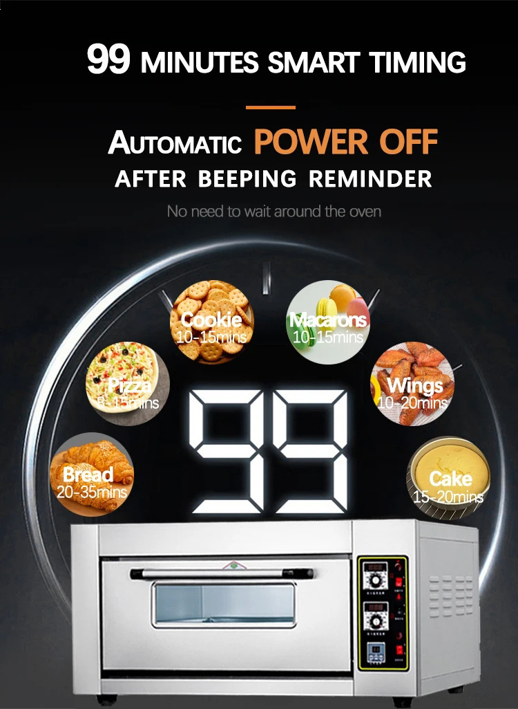 Bakery Equipmen Kitchen Catering Commercial Luxury 1 Layer 1-3 Trays Bread Cake Pizza Baking Machine Oven