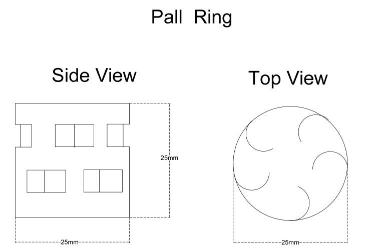 Random Packing 3inch Metal Pall Ring 25mm Pressure Reducing