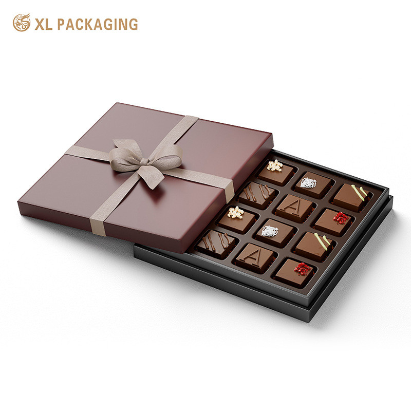 Custom Design Halloween Chocolate Paper Box Hot Stamping Catering Packaging With Ribbon