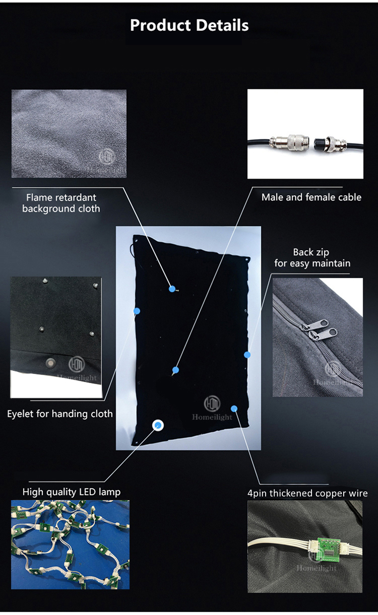 Projection Lights DMX512 Control LED Backdrop Display Vision Cloth for Stage Equipment