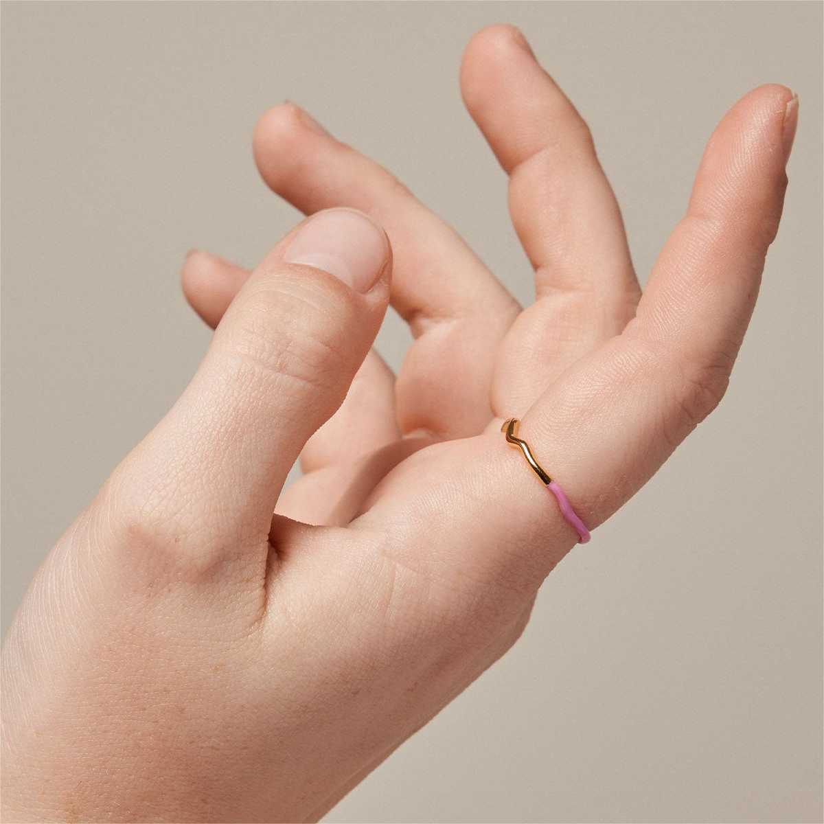 925 Sterling Silver 18k Gold Pink Enamel Band Rings For Women Girls