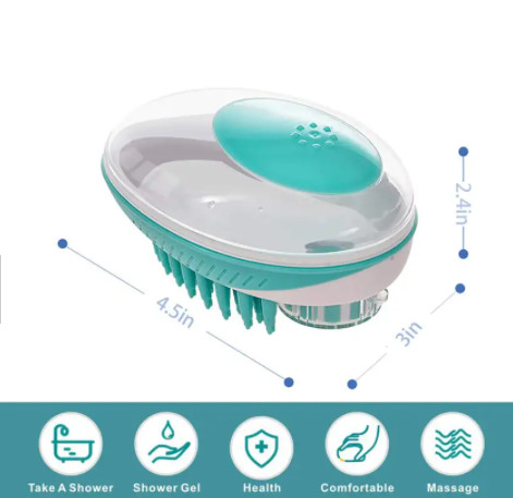 ABS Pet Wash Brush Bath Massage Brush Soft Silicone Bristles